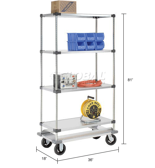 Trucks & Carts Stainless Steel/Galvanized shelf Trucks Nexel® Galvanized Shelf Truck with