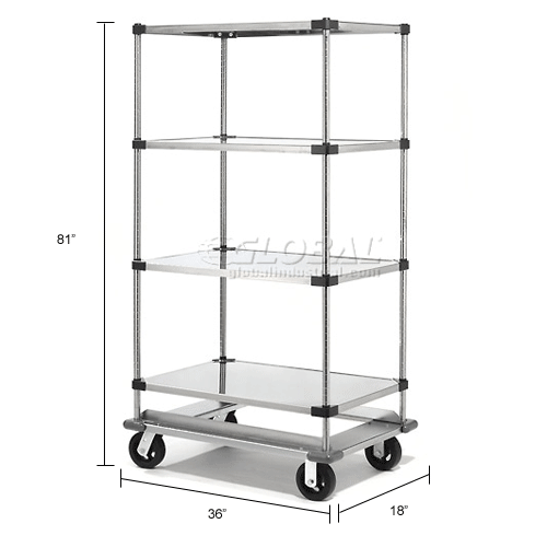 Trucks & Carts Stainless Steel/Galvanized shelf Trucks Nexel® Stainless Steel Shelf Truck
