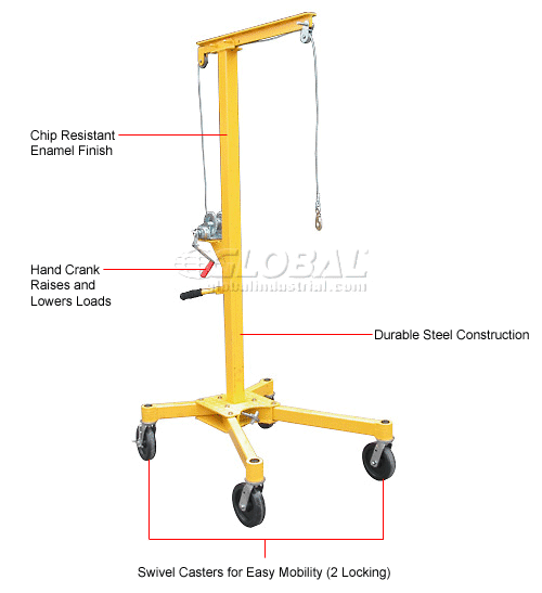 Portable Worksite Crane LIFTER2 500 Lb. Capacity
