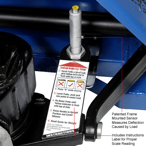 Global Industrial™ Pallet Jack Scale Truck, 27"W x 48"L Forks, 5500 Lb