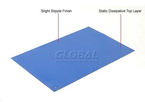 PRO-SAFE - Anti-Static Table Mat: Rubber, 4' OAL, 2' OAW, 0.14″ Thick -  57977902 - MSC Industrial Supply