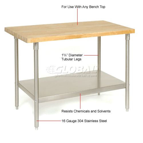 96"W x 30"D Stainless Steel Shelf Leg Kit 242298