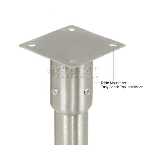 96"W x 30"D Stainless Steel Shelf Leg Kit 242298