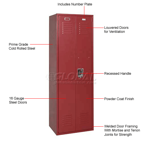 Penco® Vanguard™ 1-Tier, 1 Door Executive Locker, 24"Wx18"Dx72"H ...