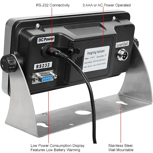 Global Industrial™ Pallet Scale with LCD Indicator, 4' x 4', 5,000