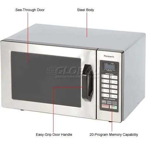 Panasonic® NE1054F, Microwave Oven, 0.8 Cu. Ft., 1000 Watt, Keypad