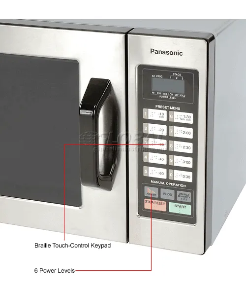 Panasonic® NE1054F, Microwave Oven, 0.8 Cu. Ft., 1000 Watt, Keypad Control