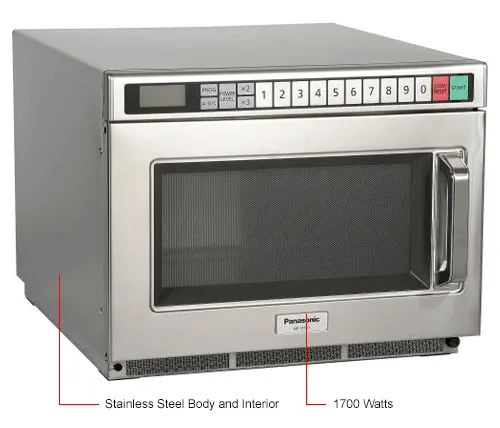 Panasonic® NE-17521, Commercial Microwave, 0.6 Cu. Ft., 1700 Watt