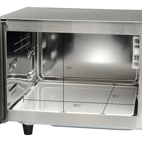 white microwave with stainless steel interior