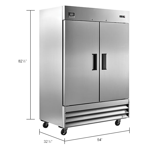 2 door reach in refrigerator