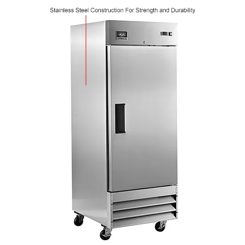 Nexel® Reach In Freezer, 1 Solid Door, 23 Cu. Ft., Stainless Steel