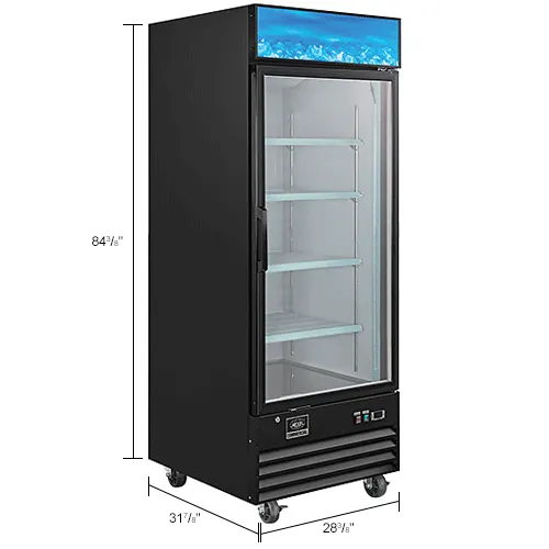 Nexel® Merchandiser Freezer, 1 Glass Door, 23 Cu. Ft., Black