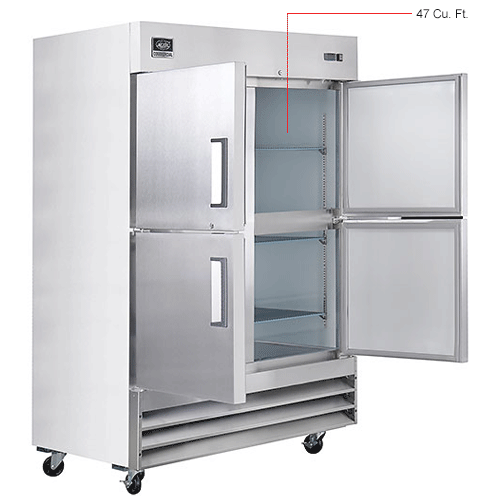 Nexel® Reach In Split Door Refrigerator, 4 Solid Doors, 47 Cu. Ft.