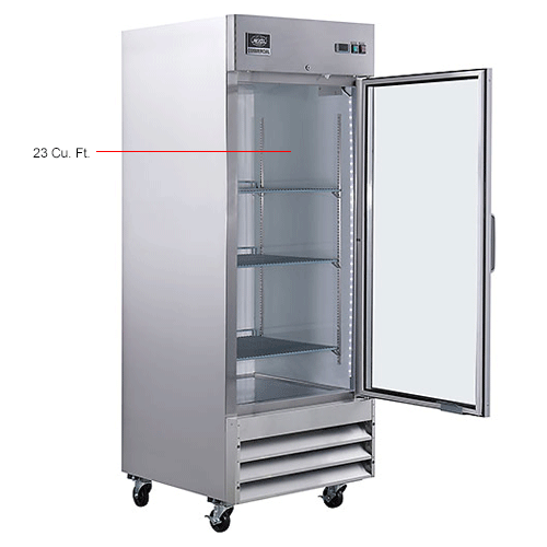Nexel® Reach In Freezer, Glass Door, 23 Cu. Ft.