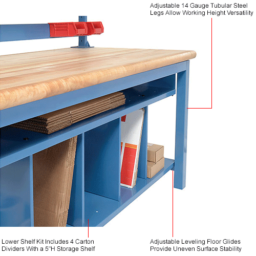 Complete Packaging Workbench Maple Butcher Block Safety Edge - 72 x 30