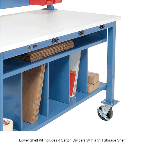 Complete Mobile Electronic Packaging Workbench ESD Square Edge - 72 x 30
