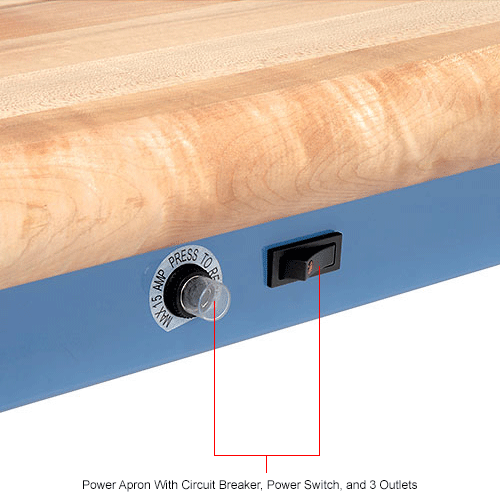 Global Industrial™ Packing Workbench W/Riser Kit & Power Apron, Maple ...