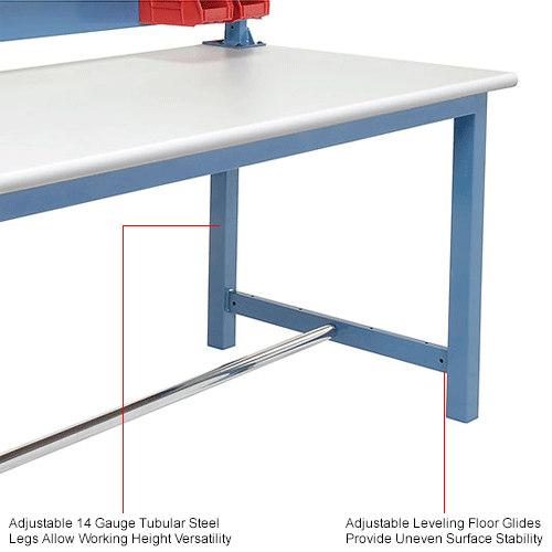 Global Industrial™ Packing Workbench W/Riser Kit, ESD Safety Edge, 72"W ...
