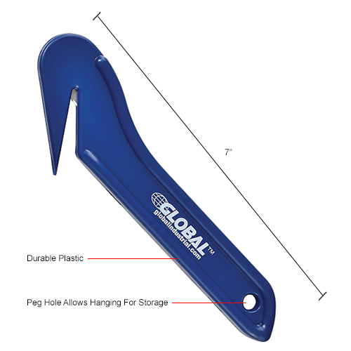 Global Industrial™ Stretch Wrap Film Cutter, Blue, 6/Pack 244284