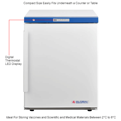 Global Industrial™ Undercounter Laboratory Refrigerator, 4.2 Cu.Ft