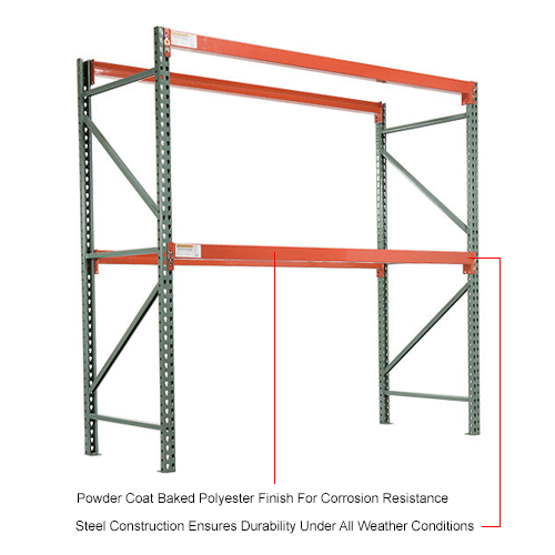Global Industrial™ Unslotted Steel Pallet Rack Beam, 108"L x 51/8"H