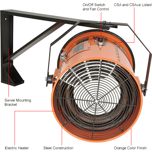 Global Industrial® Electric Salamander Heater, Adjustable Thermostat
