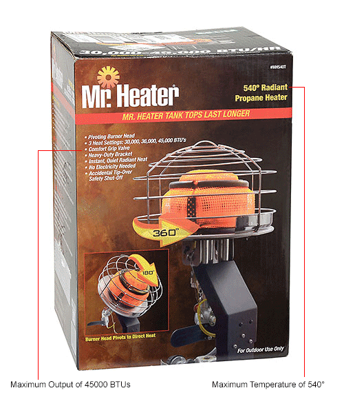 Mr. Heater Propane Tank Top Heater, 45000 BTU