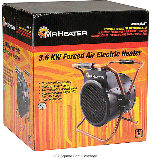 Mr. Heater® Portable Electric Forced Air Heater, 240V, 3600W
