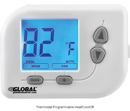 Global Industrial® Programmable Thermostat, Heat, Cool, Off Mode, 5-1-1  Programmable