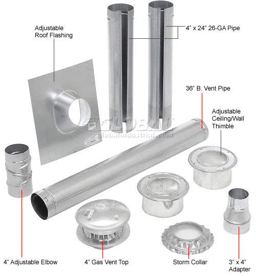 Heaters Unit Gas HeatStar 4" Vertical Vent Kit F102848 246665