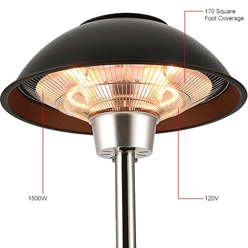 Global Industrial® Patio Heater With Table, Halogen Lamp, Free