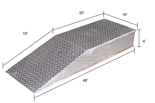 Aluminum Wheel Riser Ramp ATWR-18-6-48 - 48