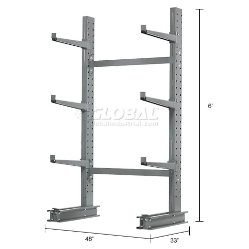 Global Industrial™ Single Sided Cantilever Rack Starter, 2