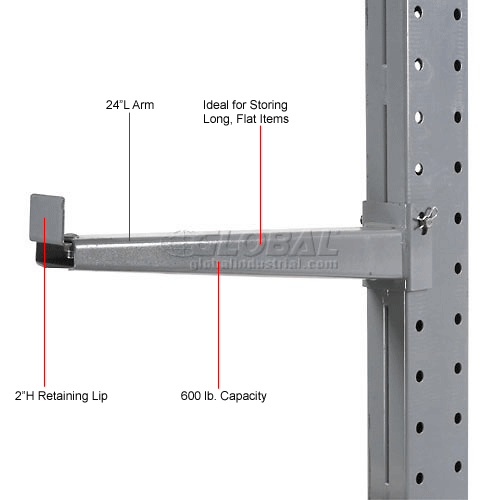 Global Industrial™ Single Sided Cantilever Rack Starter, 2" Lip, 48 ...