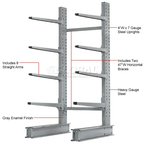 Global Industrial™ Single Sided Cantilever Rack Starter, 48