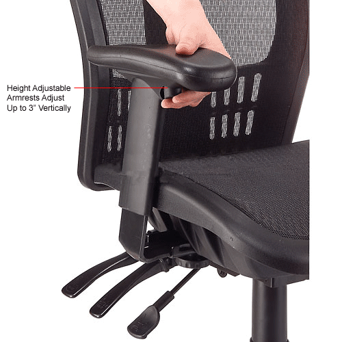 Interion® Office Chair With High Back & Adjustable Arms, Mesh, Black