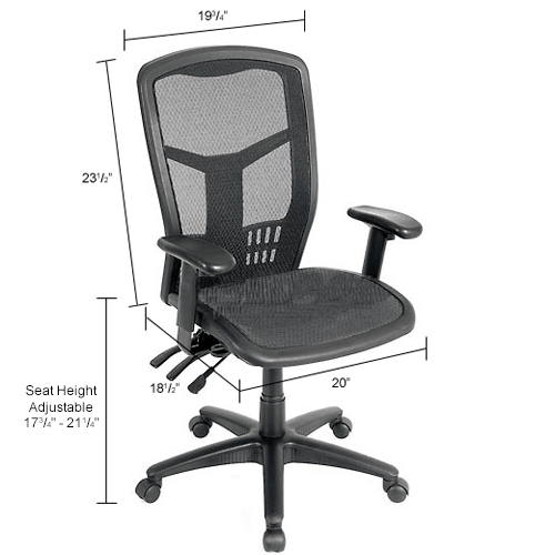 Interion® Office Chair With High Back & Adjustable Arms, Mesh, Black