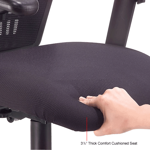 Interion® Mesh Office Chair with High Back & Adjustable Arms, Fabric, Black