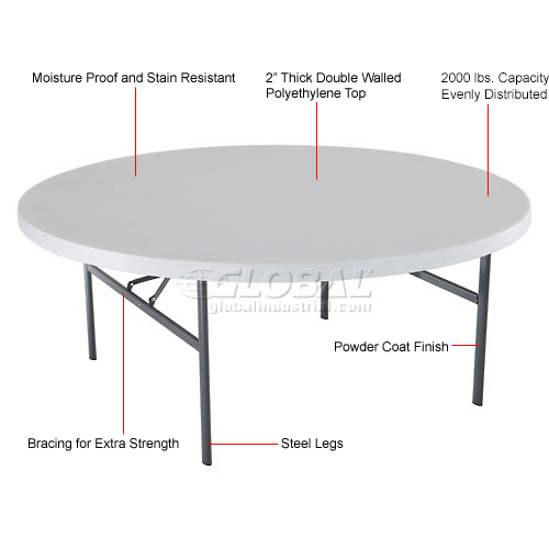 Tables Folding Tables Lifetime® Plastic Folding Table 72" Round