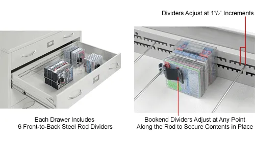 Interion® Media Cabinet 4 Drawer Putty