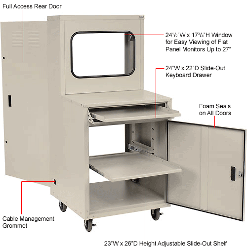 Computer Furniture Computer Global Industrial™ Deluxe LCD