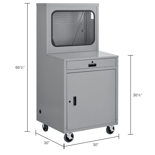 Global Industrial&#153; Deluxe LCD Industrial Computer Cabinet, Dark Gray, Unassembled