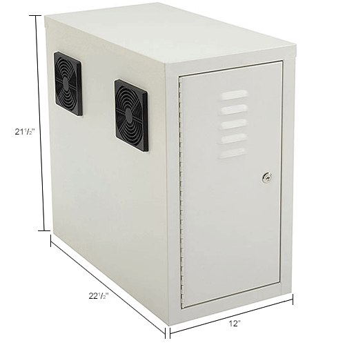 Orbit CPU Computer Enclosure Cabinet with Front/Rear Doors and 2 Exhaust Fans - Beige
																			