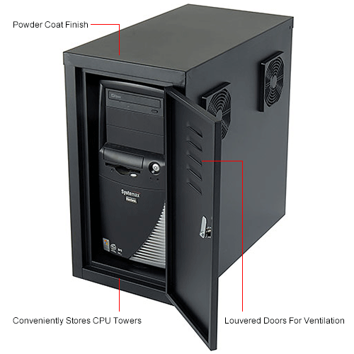 Global Industrial™ Computer CPU Side with Front/Rear Doors and