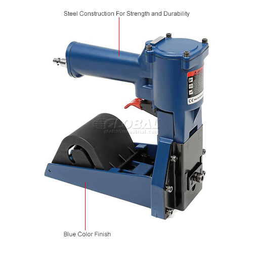 Pneumatic Coil Carton Stapler for 11/4" x 5/8" Staples, 1000 Staples Capacity, Blue
