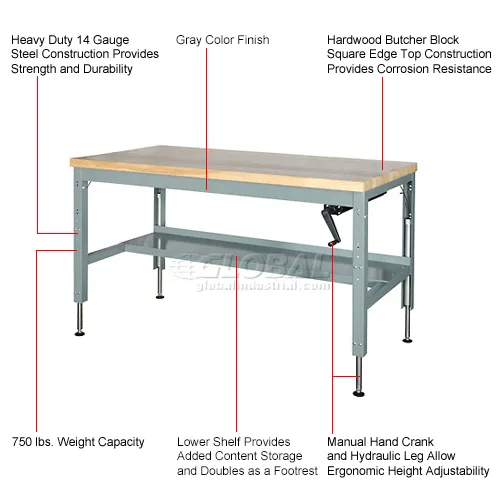 Parent Standard Workbench W/ C Channel Leg, Maple Square