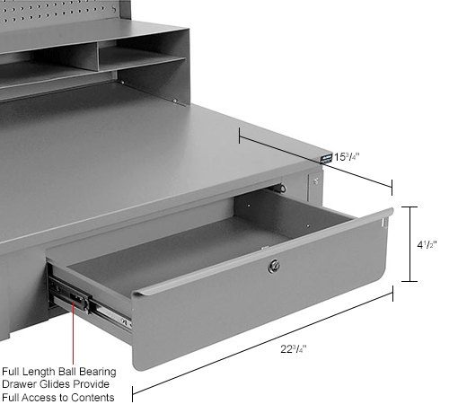 Global Industrial™ Wall Mount Shop Desk W/ Pegboard & Top Shelf, 34-1/2 ...