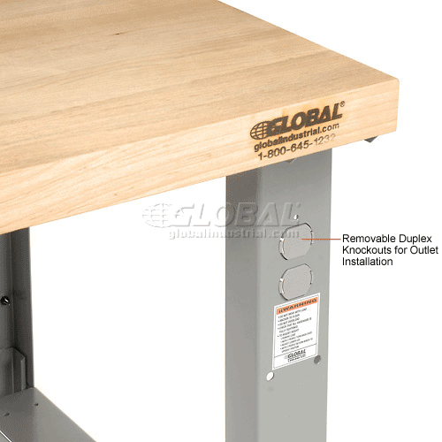 Global Industrial™ Workbench w/ Maple Square Edge Top & Riser, 60