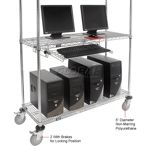 Computer Furniture LAN Stations Nexel™ 4Shelf Mobile Wire Computer