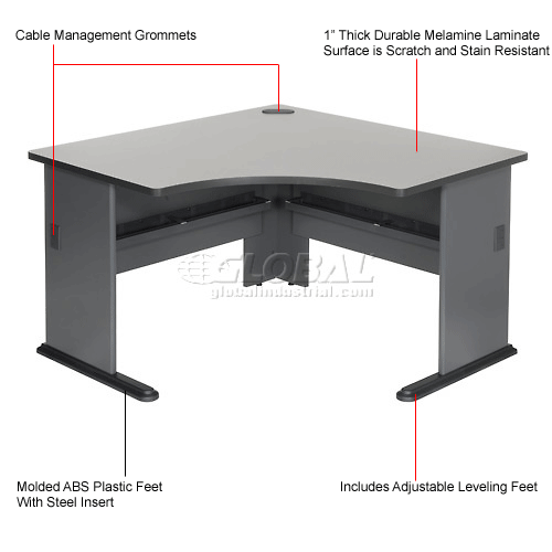 Bush Furniture Corner Desk 48" Slate/White Series A
